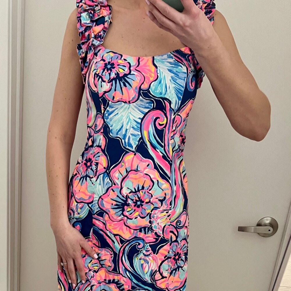 Lilly Pulitzer Blue and Pink Mini Dress NWT